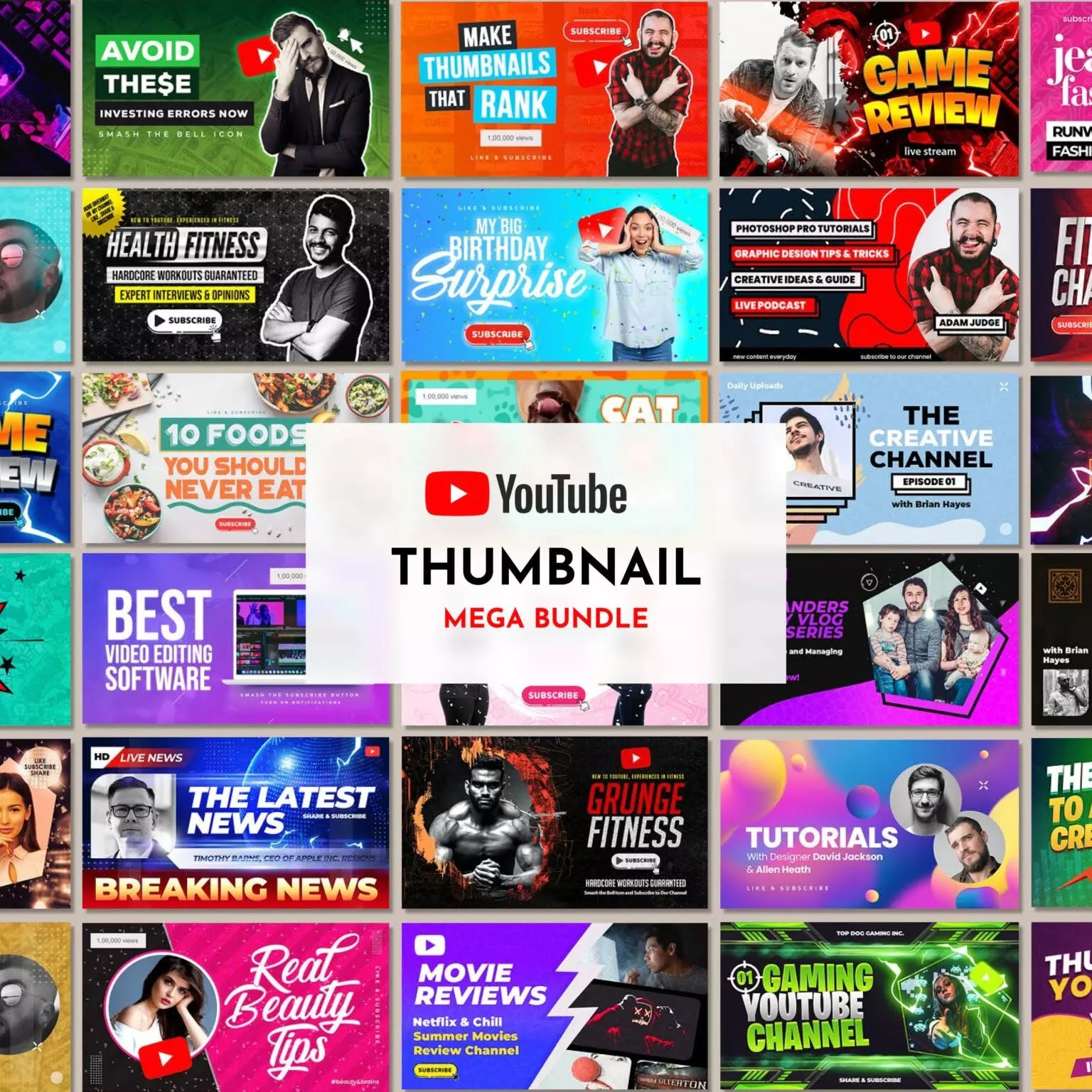 Youtube Thumbnail Mega Pack 2025 Smart Digi Shop