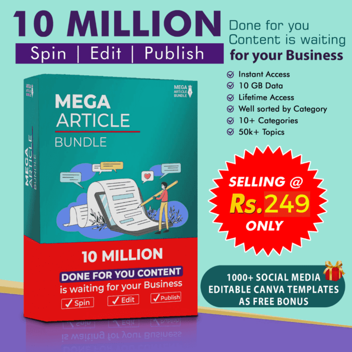 10 MILLION ARTICLE PACK FOR LIFETIME 2025 10 MILLION ARTICLE BUNDLE
