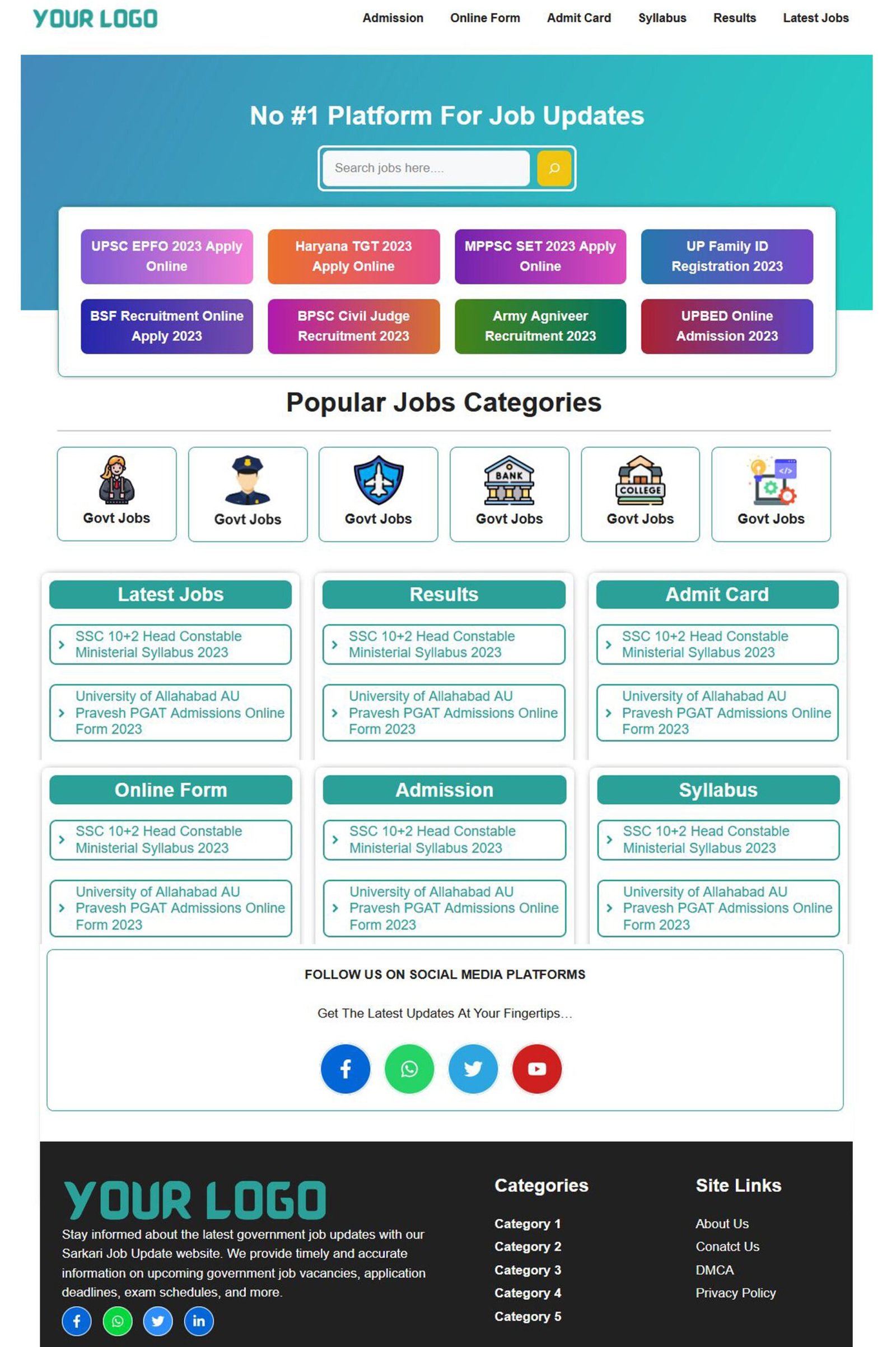 New Job Website GeneratePress Theme 2025 New Job Website